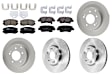 KIT-100725-AE273 Front and Rear Brake Disc and Pad Kit, Plain Surface, 5 Lugs, Front-299.97 mm/Rear-282.96 mm, Ceramic