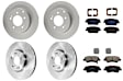 KIT-100725-AE293 Front and Rear Brake Disc and Pad Kit, Plain Surface, 5 Lugs, Front-299.97 mm/Rear-282.96 mm, Semi-metallic