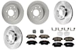 KIT-100725-AE294 Front and Rear Brake Disc and Pad Kit, Plain Surface, 5 Lugs, Front-299.97 mm/Rear-282.96 mm, Front-Ceramic/Rear-Semi-Metallic