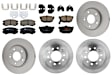 KIT-100725-AE304 Front and Rear Brake Disc and Pad Kit, Plain Surface, 5 Lugs, Front-279.91 mm/Rear-258.06 mm, Ceramic