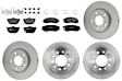 KIT-100725-AE314 Front and Rear Brake Disc and Pad Kit, Plain Surface, 5 Lugs, Front-279.91 mm/Rear-258.06 mm, Front-Semi-Metallic/Rear-Ceramic