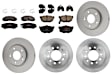 KIT-100725-AE317 Front and Rear Brake Disc and Pad Kit, Plain Surface, 5 Lugs, Front-279.91 mm/Rear-258.06 mm, Front-Semi-Metallic/Rear-Ceramic