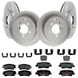 KIT-100725-AE330 Front and Rear Brake Disc and Pad Kit, Plain Surface, 5 Lugs, Front-305.05 mm/Rear-302.01 mm, Ceramic