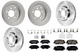 KIT-100725-AE345 Front and Rear Brake Disc and Pad Kit, Plain Surface, 5 Lugs, Front-299.97 mm/Rear-282.96 mm, Front-Ceramic/Rear-Semi-Metallic