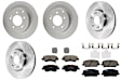 KIT-100725-AE361 Front and Rear Brake Disc and Pad Kit, Plain Surface, 5 Lugs, Front-299.97 mm/Rear-282.96 mm, Front-Ceramic/Rear-Semi-Metallic