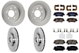 KIT-100725-AE364 Front and Rear Brake Disc and Pad Kit, Plain Surface, 5 Lugs, Front-320.04 mm/Rear-282.96 mm, Front-Ceramic/Rear-Semi-Metallic