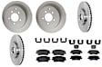KIT-100725-AE389 Front and Rear Brake Disc and Pad Kit, Plain Surface, 5 Lugs, Front-320.04 mm/Rear-302.01 mm, Ceramic