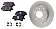 Rear Brake Disc and Pad Kit, Natural Finish, Plain Surface, 5 Lugs, 282.96 mm, Organic