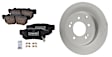 Rear Brake Disc and Pad Kit, Natural Finish, Plain Surface, 5 Lugs, 282.96 mm, Ceramic