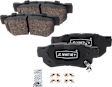 Rear Brake Disc and Pad Kit, Natural Finish, Plain Surface, 5 Lugs, 282.96 mm, Ceramic