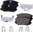 Front and Rear Brake Disc and Pad Kit, Natural Finish, Plain Surface, 5 Lugs, Front-299.97 mm/Rear-282.96 mm, Ceramic