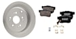 Rear Brake Disc and Pad Kit, Natural Finish, Plain Surface, 5 Lugs, 304.55 mm, Ceramic