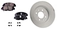 Front Brake Disc and Pad Kit, Plain Surface, 4 Lugs, 261.87 mm