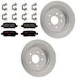 KIT-100725-AE426 Rear Brake Disc and Pad Kit, Natural Finish, Plain Surface, 5 Lugs, 307.59 mm, Ceramic