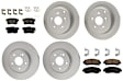 KIT-100725-AE429 Front and Rear Brake Disc and Pad Kit, Natural Finish, Plain Surface, 5 Lugs, Front-295.91 mm/Rear-304.55 mm, Ceramic