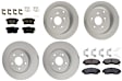 KIT-100725-AE430 Front and Rear Brake Disc and Pad Kit, Natural Finish, Plain Surface, 5 Lugs, Front-295.91 mm/Rear-304.55 mm, Ceramic, AWD