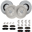 KIT-100725-AE431 Front and Rear Brake Disc and Pad Kit, Natural Finish, Plain Surface, 5 Lugs, Front-320.04 mm/Rear-307.59 mm, Ceramic