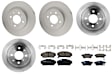 KIT-100725-AE491 Front and Rear Brake Disc and Pad Kit, Plain Surface, 4 Lugs, Front-261.87 mm/Rear-239.01 mm, Ceramic