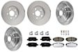 KIT-100725-AE498 Front and Rear Brake Disc and Pad Kit, Plain Surface, 5 Lugs, Front-299.97 mm/Rear-312.93 mm, Ceramic