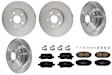 KIT-100725-AE499 Front and Rear Brake Disc and Pad Kit, Plain Surface, 5 Lugs, Front-299.97 mm/Rear-312.93 mm, Ceramic