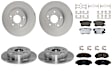KIT-100725-AE507 Front and Rear Brake Disc and Pad Kit, Plain Surface, 5 Lugs, Front-281.94 mm/Rear-259.59 mm, Ceramic