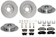 KIT-100725-AE510 Front and Rear Brake Disc and Pad Kit, Plain Surface, 5 Lugs, Front-281.94 mm/Rear-259.59 mm, Ceramic
