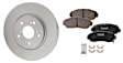 Front Brake Disc and Pad Kit, Natural Finish, Plain Surface, 5 Lugs, 295.91 mm, Ceramic