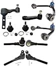 10-Piece Kit Front, Driver and Passenger Side, Upper Control Arm Kit, Includes (2) Ball Joint, (2) Control Arm, (1) Idler Arm, (1) Pitman Arm, and (4) Tie Rod End