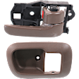 2-Piece Kit Front, Passenger Side Interior Door Handle Kit, Brown, With door lock button, 4-Door, Mini Passenger Van, Includes (1) Door Handle Trim and (1) Interior Door Handle