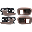2001 Toyota Sienna - 4-Piece Kit Front or Rear, Driver and Passenger Side Brown Interior Door Handle, With Door Lock Button, Japan or USA Built Vehicle, Mini Passenger Van, Includes (2) Door Handle Trim and (2) Interior Door Handle