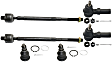 6-Piece Kit Front, Driver and Passenger Side Suspension Kit, Includes (2) Ball Joint and (4) Tie Rod End