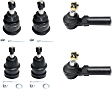 6-Piece Kit Front, Driver and Passenger Side Suspension Kit, Includes (4) Ball Joint and (2) Tie Rod End