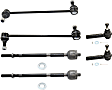 6-Piece Kit Front, Driver and Passenger Side Suspension Kit, Includes (4) Tie Rod End and (2) Sway Bar Link