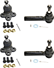 4-Piece Kit Front, Driver and Passenger Side Suspension Kit, Includes (2) Ball Joint and (2) Tie Rod End