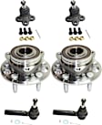 6-Piece Kit Front, Driver and Passenger Side Suspension Kit, Includes (2) Ball Joint, (2) Tie Rod End and (2) Wheel Hub