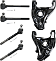 6-Piece Kit Front, Driver and Passenger Side, Lower Control Arm Kit, Includes (2) Control Arm and (4) Tie Rod End