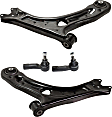 4-Piece Kit Front, Driver and Passenger Side, Lower Control Arm Kit, Includes (2) Control Arm and (2) Tie Rod End