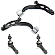 4-Piece Kit Front, Driver and Passenger Side, Lower Control Arm Kit, Includes (2) Control Arm and (2) Tie Rod End