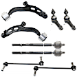 8-Piece Kit Front, Driver and Passenger Side, Lower Control Arm Kit, Includes (2) Control Arm, (4) Tie Rod End and (2) Sway Bar Link