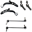 6-Piece Kit Front, Driver and Passenger Side, Lower Control Arm Kit, Includes (2) Control Arm, (2) Tie Rod End and (2) Sway Bar Link