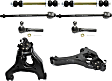 8-Piece Kit Front, Driver and Passenger Side, Lower Control Arm Kit, Includes (2) Control Arm, (4) Tie Rod End and (2) Sway Bar Link