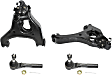 4-Piece Kit Front, Driver and Passenger Side, Lower Control Arm Kit, Includes (2) Control Arm and (2) Tie Rod End