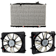 3-Piece Kit Radiator, includes A/C Condenser Fan and Radiator Fan