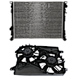 2-Piece Kit Radiator, Heavy Duty Cooling, includes Radiator Fan