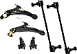 6-Piece Kit Front, Driver and Passenger Side, Lower Control Arm Kit, Includes (2) Ball Joint, (2) Control Arm, and (2) Sway Bar Link