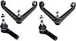 4-Piece Kit Front, Driver and Passenger Side, Upper Control Arm Kit, Includes (2) Control Arm and (2) Tie Rod End