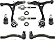 8-Piece Kit Front, Driver and Passenger Side, Lower Control Arm Kit, Includes (2) Ball Joint, (2) Control Arm, and (4) Tie Rod End