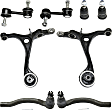 8-Piece Kit Front, Driver and Passenger Side, Lower Control Arm Kit, Includes (2) Ball Joint, (2) Control Arm, (2) Sway Bar Link, and (2) Tie Rod End