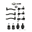 10-Piece Kit Front, Driver and Passenger Side Suspension Kit, Includes (4) Tie Rod End, (4) Ball Joint and (2) Sway Bar Link
