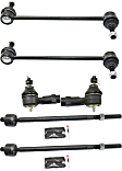 6-Piece Kit Front, Driver and Passenger Side Suspension Kit, Includes (2) Sway Bar Link and (4) Tie Rod End